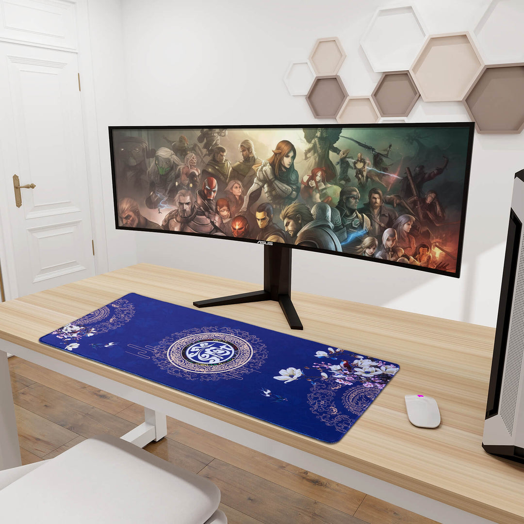 Commitment Chinese desk mat, sized at 400x900x3mm, displaying culturally inspired designs that evoke dedication and purpose in your workspace