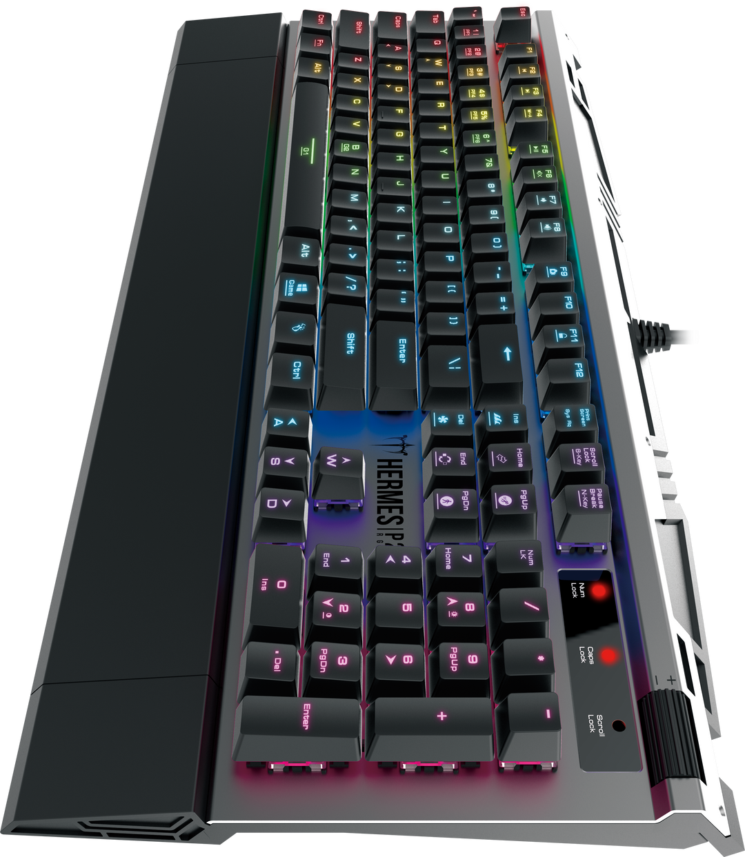 Gamdias Hermes P2 mechanical keyboard, a high-performance gaming accessory featuring tactile switches and customizable RGB lighting, designed to enhance your gaming experience with responsiveness and personalization.