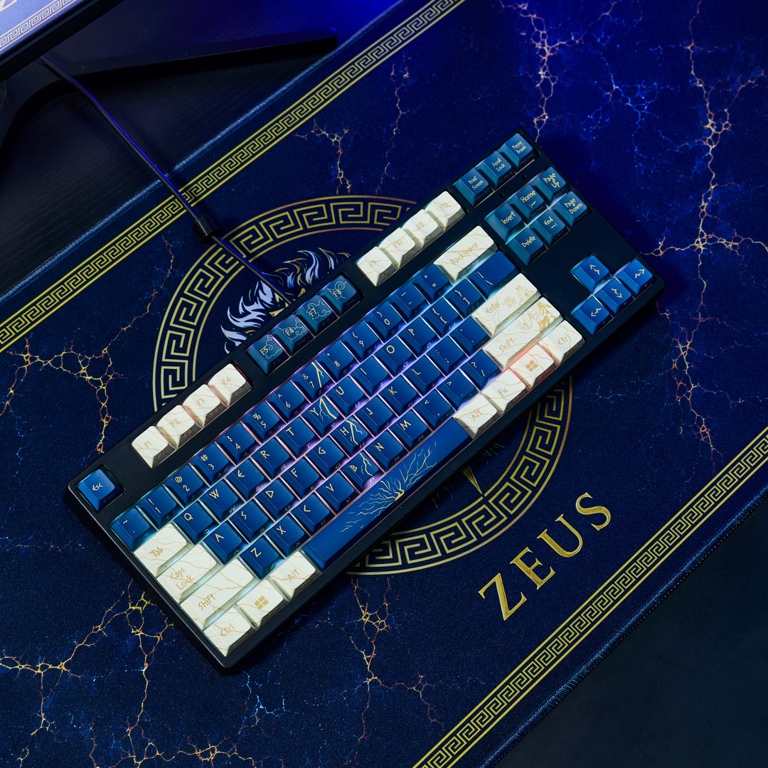 Zeus Fulgur Keycaps + Desk Mat Bundle