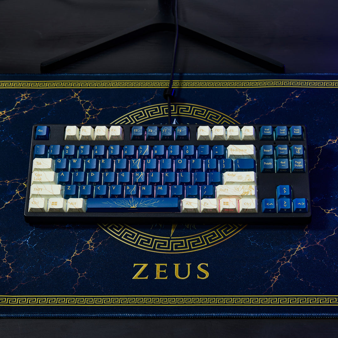 Zeus Fulgur Keycaps + Desk Mat Bundle