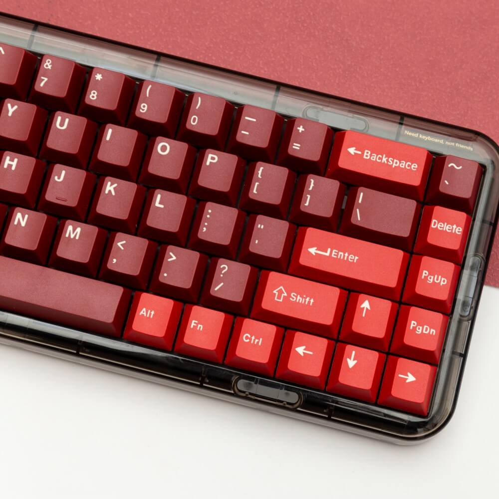 Jamon keycap set featuring a range of rich red hues, adding a tasteful and vibrant accent to your keyboard.